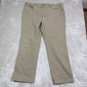 Duluth Trading Flex Fire Hose Beige Work Pants Mens 44 x 32 Fits 44 x 31